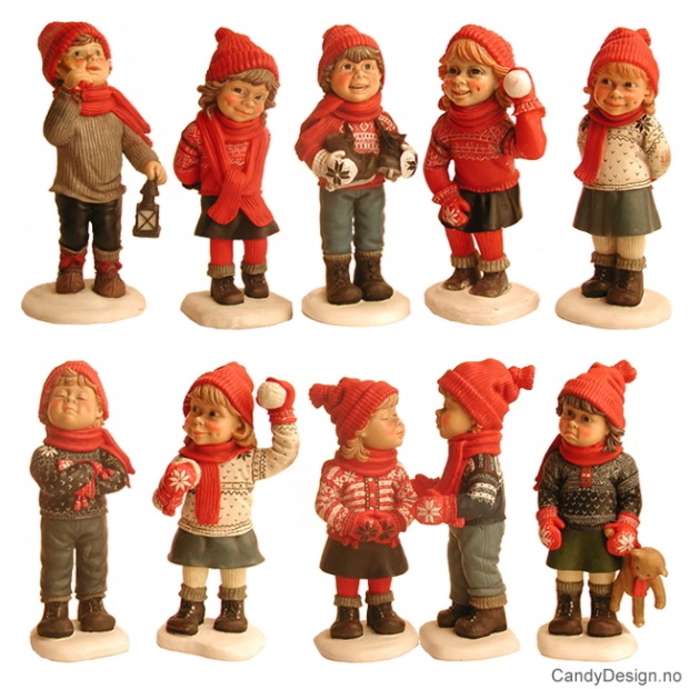 Medium Vinterbarn stående assortert