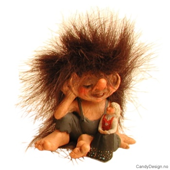 Troll with fluffy hair and lady