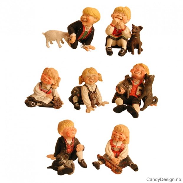 Traditional Norwegian costume figurine assorted