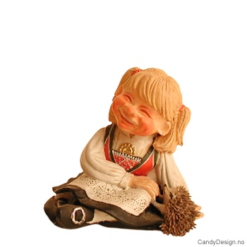 Hardangerjente med pinnsvin