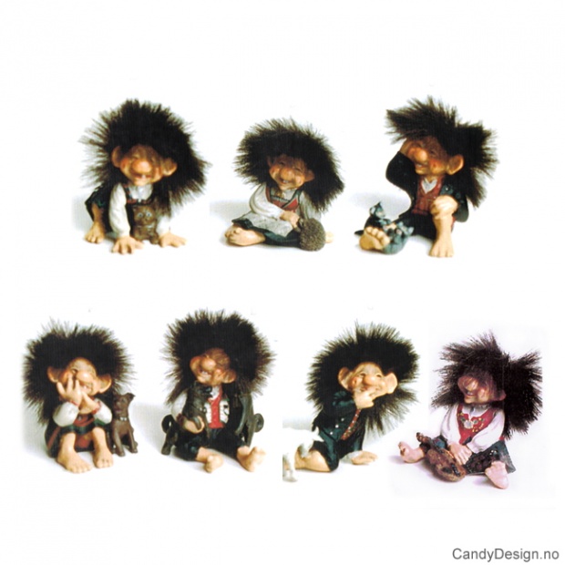 Troll with traditional Norwegian costume assorted