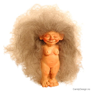 Nakne troll - Trolljente med saueskinnshår