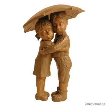Children with bronze finish  Children under umbrella