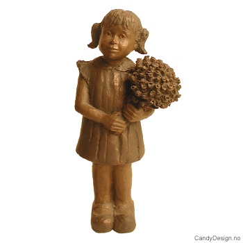 Children with bronze finish  Girl with flowers