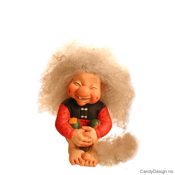 Sittende troll - Hendene over knærene