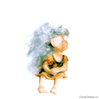 Trollbarn sittende på kant - Kyssende trolljente