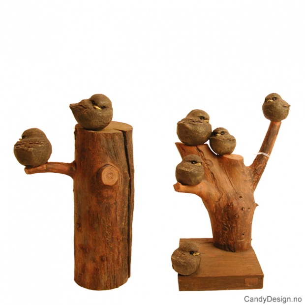 Tree with birds assorted