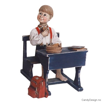 Skolebarn - Bunadsgutt med pult