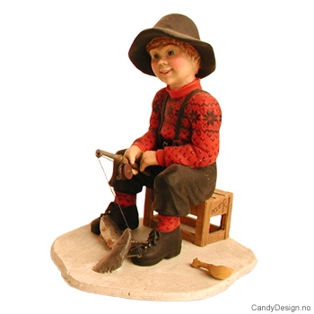 Vinterfisker sittende