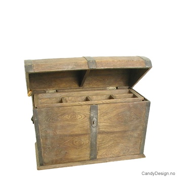 Liten kiste med innhold antikk