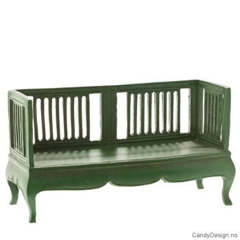 Grønn benk rokkokko