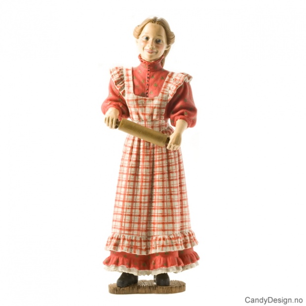 Carl Larsson stående mor med Rød med blå og hvitt 