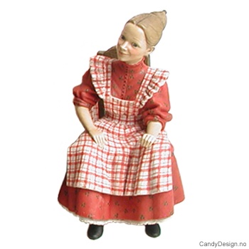 Carl Larsson sittende mor med Rød med blå og hvit med stol