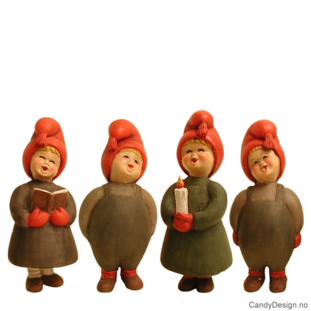 4 Assorted singing children in grey