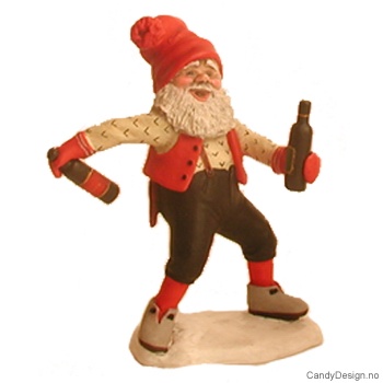 Festnisse figur - Med en flaske i hver hånd (hvit)