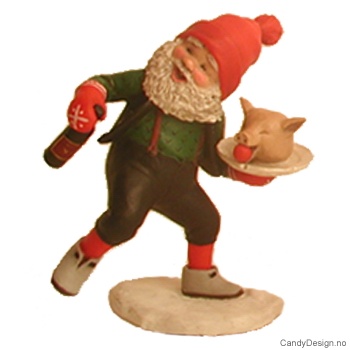 Festnisse figur - Nisse med grisehode på fat