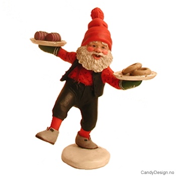 Festnisse figur - Nisse med fat i begge hender