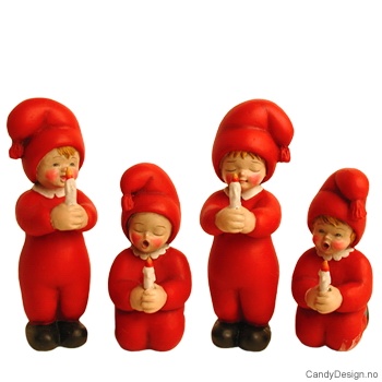 Cristmas gnome children sitting and standing - assorted red