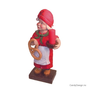 Nissemor i rødt med lysholder