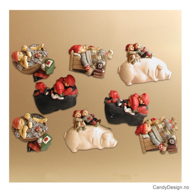 Assorted gnome magnets