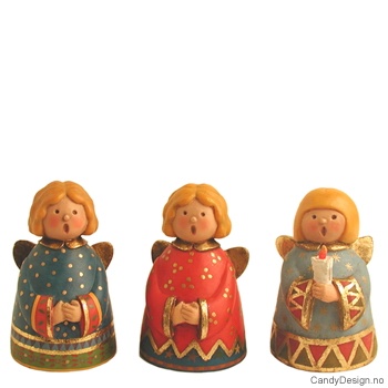 Runde engler med glorie assortert