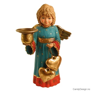 Engel med hjerter og bjeller - Blå