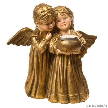 Stort romantisk englepar med telys