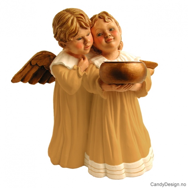 Stort romantisk englepar med telys