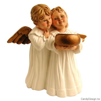 Stort romantisk englepar med telys