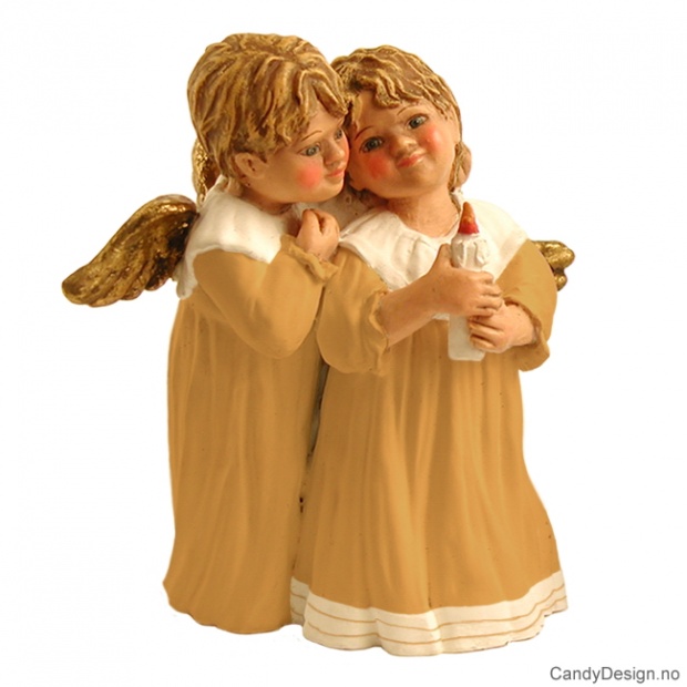 Stort romantisk englepar stearinlys