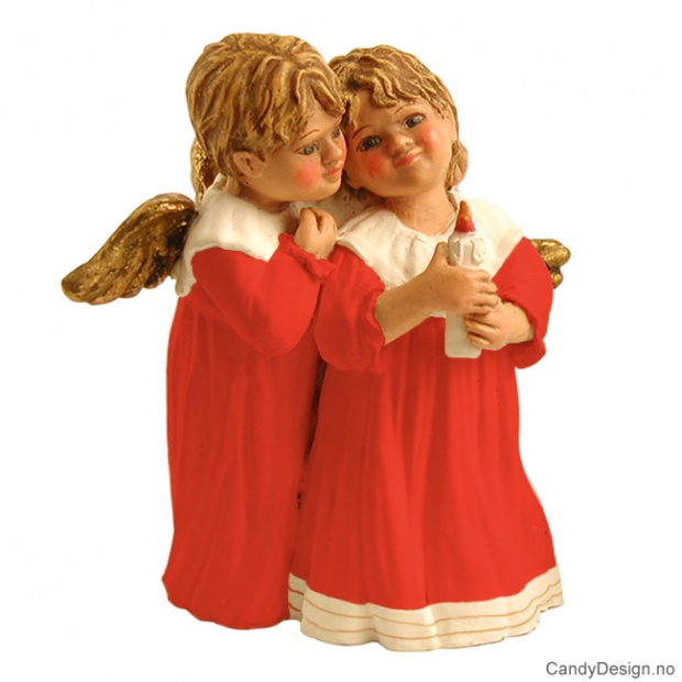 Stort romantisk englepar stearinlys