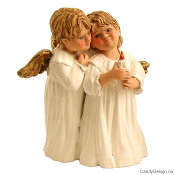 Stort romantisk englepar stearinlys