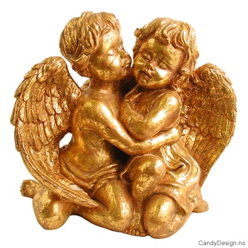 Sittende englepar i farger