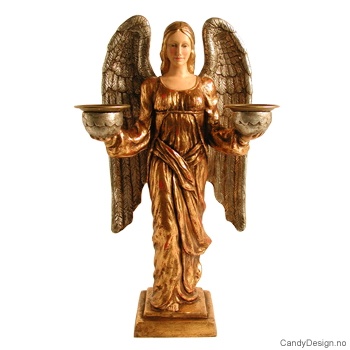 Rafaels engel lysestake - Gull/antikk