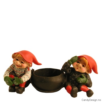 To nisser med telysholder