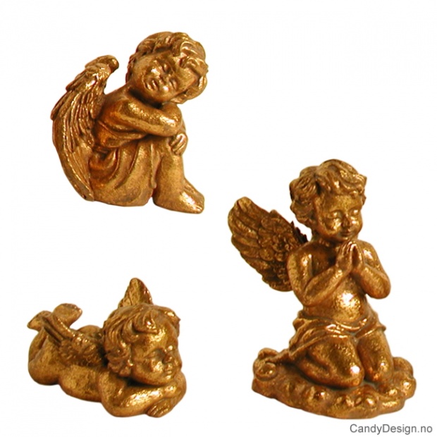 Små engler i gull assortert