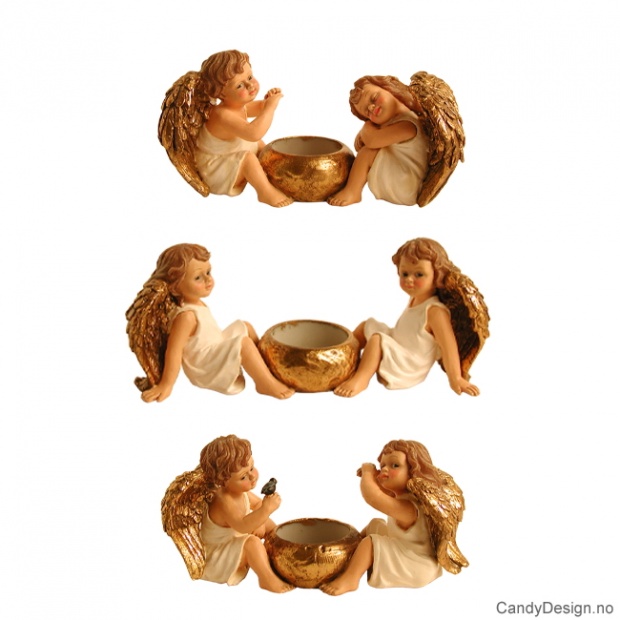 Angel with tealight holder offwhite assorted