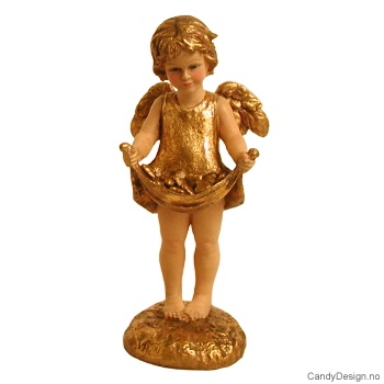 Liten stående engel med hjerter