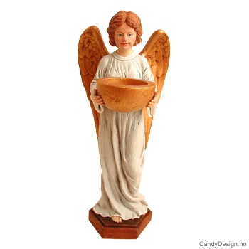 Stor stående engel med lysholder