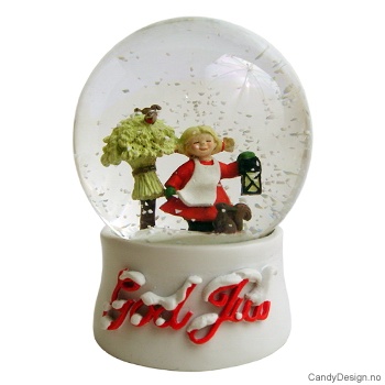 Snowglobe with girl with lantern