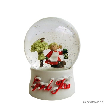 Small snowglobe with girl with lantern