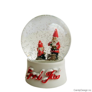 Small snowglobe with christmas gnomes