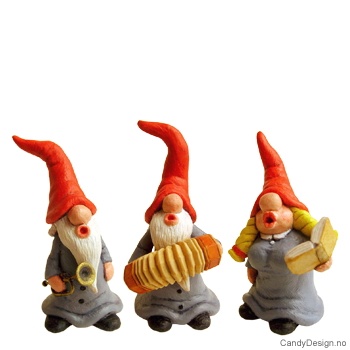 Lite nissekor med tre nisser - Grå assortert