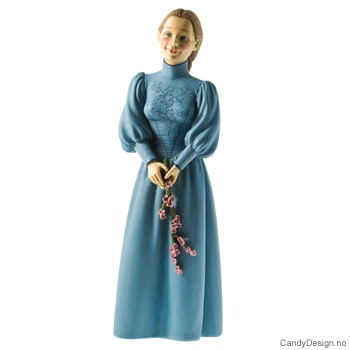 Stående blomsterdame i lys blå