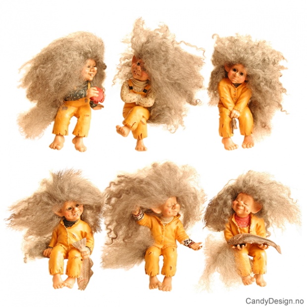 Trolls in raingear sitting