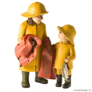 Doble barn fra fisketur - Søstre med livvest