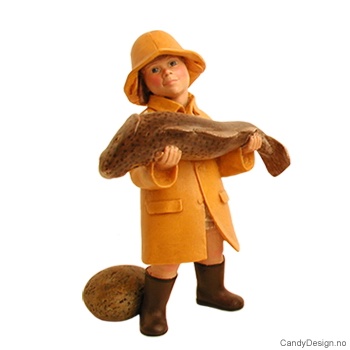 Enkle barn tilbake fra fisketur - Pike med stor fisk i hendene