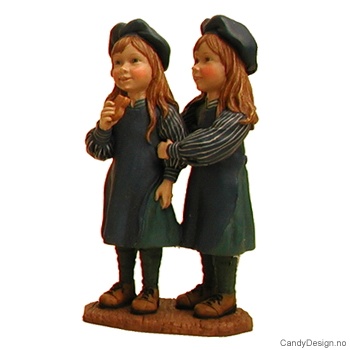 Tvillingfigurer - Piker i blå kjole