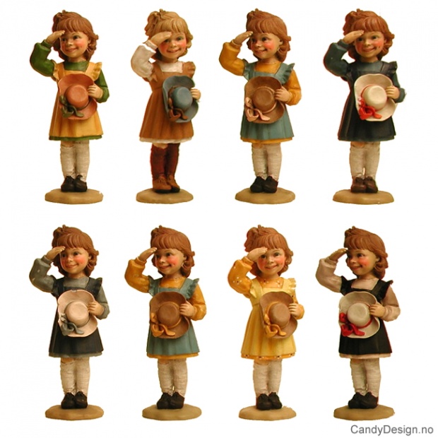 Enkle piker med hatt assortert