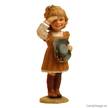 Pike med hatt - Hvit med brun